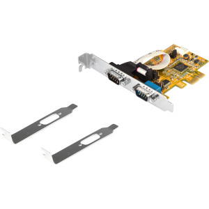 2-Port RS-232 PCI Express Card with Oxford Single Chip, Support Power Over Pin-9